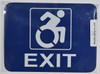 SIGNS EXIT Sign- BLUE BACKGROUND