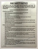 RESIDENTIAL BUILDING HPD NYC LOBBY -FIRE SAFETY NOTICE FIRE PROOF BUILDING SIGN