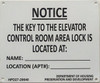 Hpd KEY TO ELEVATOR CONTROL ROOM (WHITE-aluminium)