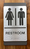 BRAILLE RESTROOM SIGN - THE Charcoal Gray Fabric LINE ( 6X11 INCH, BRAILLE, COME WITH DOUBLE SIDED TAPE)
