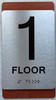 BRAILLE FLOOR NUMBER SIGN CHERRY