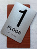 ADA COMPLIANCE FLOOR NUMBER SIGN CHERRY FABRIC