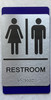 ADA COMPLIANCE RESTROOM SIGN NAVY BLUE