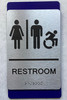 BRAILLE ADA RESTROOM SIGN DEEP NAVY BLUE