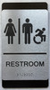 BRAILLE RESTROOM ACCESSIBLE SIGN Black