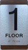 BRAILLE FLOOR NUMBER SIGN WALNUT
