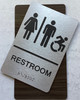 BRAILLE ADA RESTROOM SIGN WALNUT