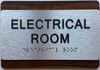 ADA ELECTRICAL ROOM SIGN WALNUT