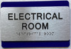 BRAILLE ELECTRICAL ROOM SIGN DEEP NAVY BLUE