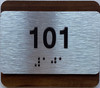 BRAILLE APARTMENT NUMBER SIGN WALNUT