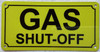 GAS SHUT OFF SAFETY SIGN