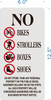 NYC NO BIKES, STROLLERS BOXES, NO STOARGE IN HALLWAY SIGN
