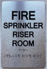 FIRE SPRINKLER RISER ROOM SIGN WITH RAISED LETTERS