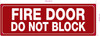 NYC FIRE DOOR DO NOT BLOCK SIGN