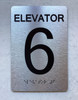 NYC ELEVATOR NUMBER (ELEVATOR 6) SIGN