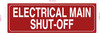 FD ELECTRICAL MAIN SHUT-OFF SIGN