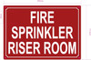 NYC FIRE SPRINKLER RISER ROOM SIGN