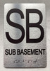 FLOOR NUMBER SAFETY SIGN WITH RAISED LETTERS THE PARK AVE LINE (SUB BASEMENT)