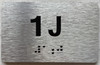 HPD APT NUMBER 1J SIGN-UNIT NUMBER SIGN WITH RAISED LETTERS