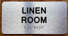 LINEN ROOM COMPLIANCE SIGN WITH RAISED LETTERS