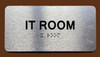 FD IT ROOM / INFORMATION TECHNOLOGY ROOM SIGN WITH RAISED LETTERS