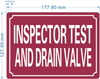 NYC INSPECTOR TEST AND DRAIN VALVE SIGN