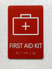 HPD FIRST AID KIT SIGN WITH RAISED LETTERS