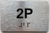 APT NUMBER 2P SAFETY SIGN-UNIT NUMBER SAFETY SIGN WITH RAISED LETTERS