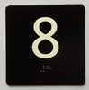 FD ELEVATOR FLOOR NUMBER THE LEXINGTON AVE LINE (8TH FLOOR) SIGN