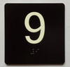 ELEVATOR FLOOR NUMBER THE LEXINGTON AVE LINE (9TH FLOOR) SAFETY SIGN