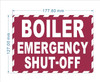 BOILER EMERGENCY SHUT OFF SAFETY SIGN -ZEBRA LINE