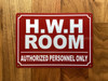 FD HWH ROOM SIGN/HOT WATER HEATER SIGN