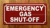 EMERGENCY GAS SHUT-OFF COMPLIANCE SIGN