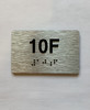 Apartment Number unit 10F Braille Sign