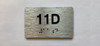 Apartment Number unit 11D Braille Sign