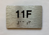 Apartment Number unit 11F Braille Sign