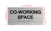 Co-Working Space Sign with Raised Letters & Grade 2 Hpd Sign