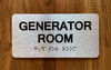 Generator Room Sign with Raised Letters & Grade 2 Braille Sign