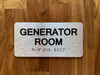 Generator Room Sign with Raised Letters & Grade 2 Compliance Sign