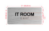 IT Room Sign with Raised Letters & Grade 2 Hpd Sign