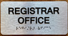 Registrar Office Sign with Raised Letters & Grade 2 Sign