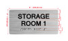 Storage Room 1 Sign with Raised Letters & Grade 2 Hpd Sign