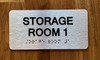 Storage Room 1 Sign with Raised Letters & Grade 2 Safety Sign