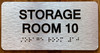 Storage Room 10 Sign with Raised Letters & Grade 2 Sign