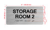 Storage Room 2 Sign with Raised Letters & Grade 2 Hpd Sign
