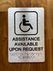 Assistance Available Upon Request Ada Sign