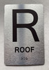 FLOOR R ROOF Braille Sign