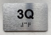 APT# 3Q SILVER Braille Sign