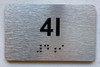 APT# 4I SILVER Braille Sign