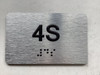 APT# 4S SILVER Braille Sign